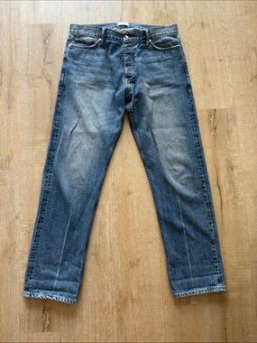 Rhude Men's Straight-Leg Jeans in Faded Blue
